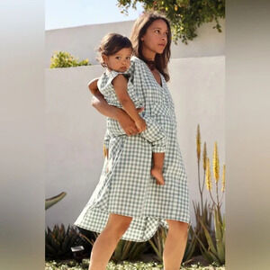 Pehr Green checked Caftan  Dress, One Size
